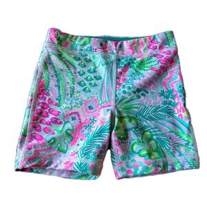 Lilly Pulitzer Luxletic Kids Bike Shorts S Tropical Print